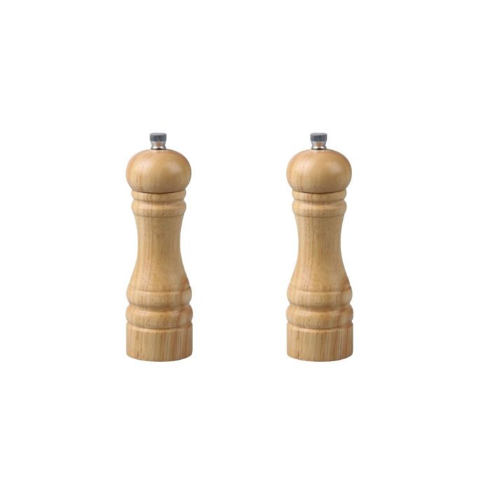 Set Di 2 Macinapepe Manuali - Fackelmann - Fm Professional Miscellaneous - Colore Legno - 18 cm