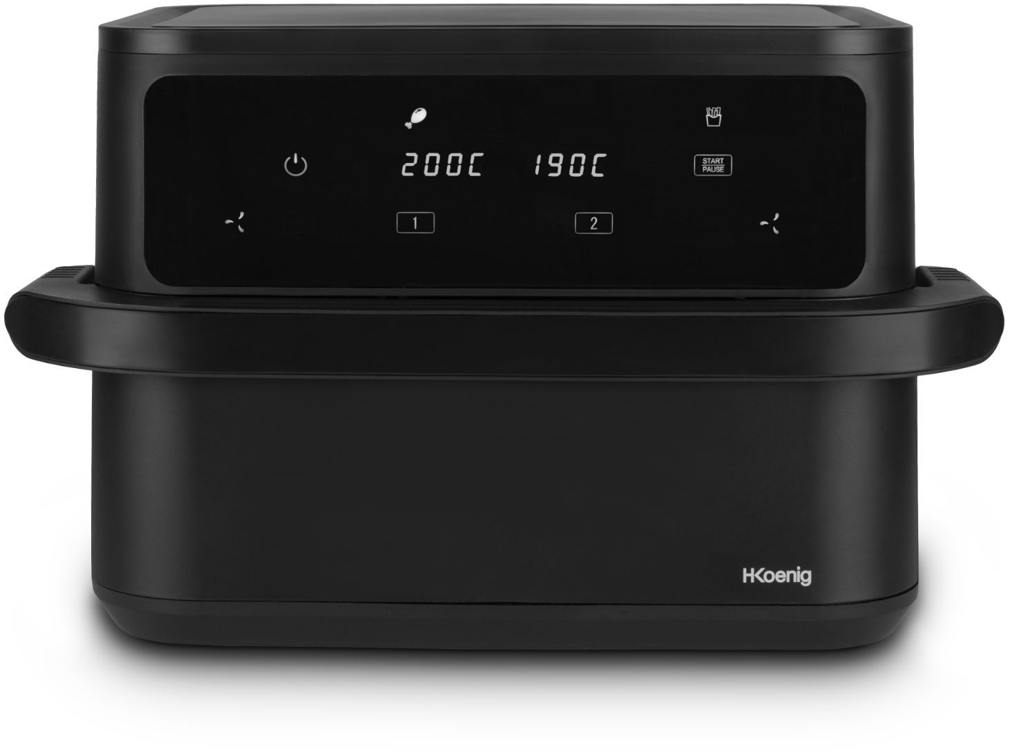Friggitrice Senza Olio Hkoenig - Fry960 - Capacità 10 L Convertibile In 2 X 5 L - 8 Programmi Di Cottura - 2400 W