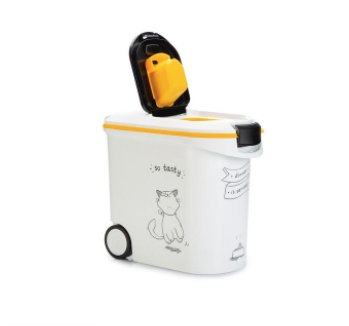 Curver Contenitore Per Alimenti Diner È Servito - 12 Kg - 35 L - Bianco E Nero - Per Cat