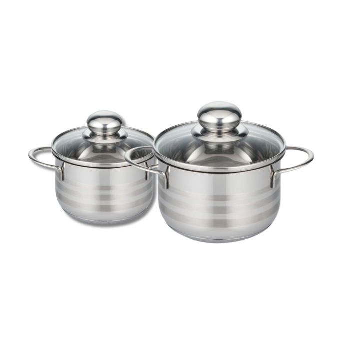 Set Di 2 Casseruole - Fackelmann - Elo Brillant - Acciaio Inossidabile - Senza Pfas - 12 E 14 cm