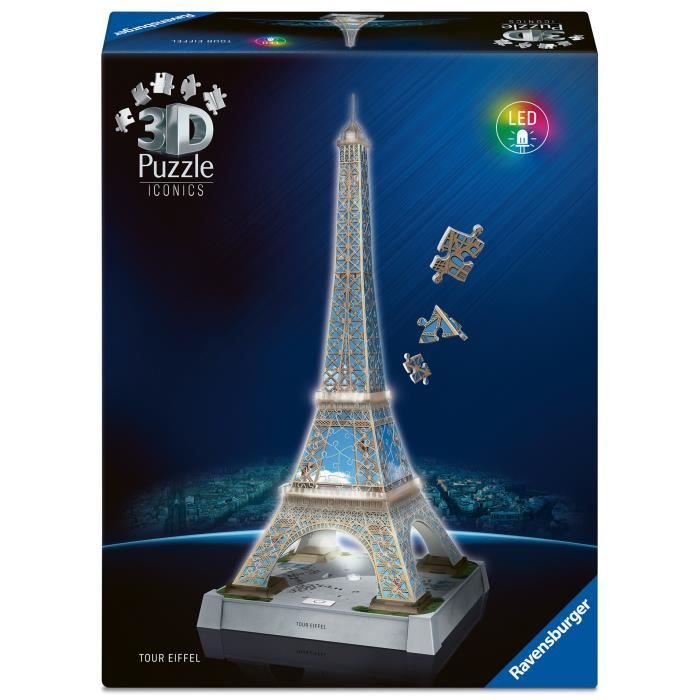 Puzzle 3d Iconico - Torre Eiffel Illuminata