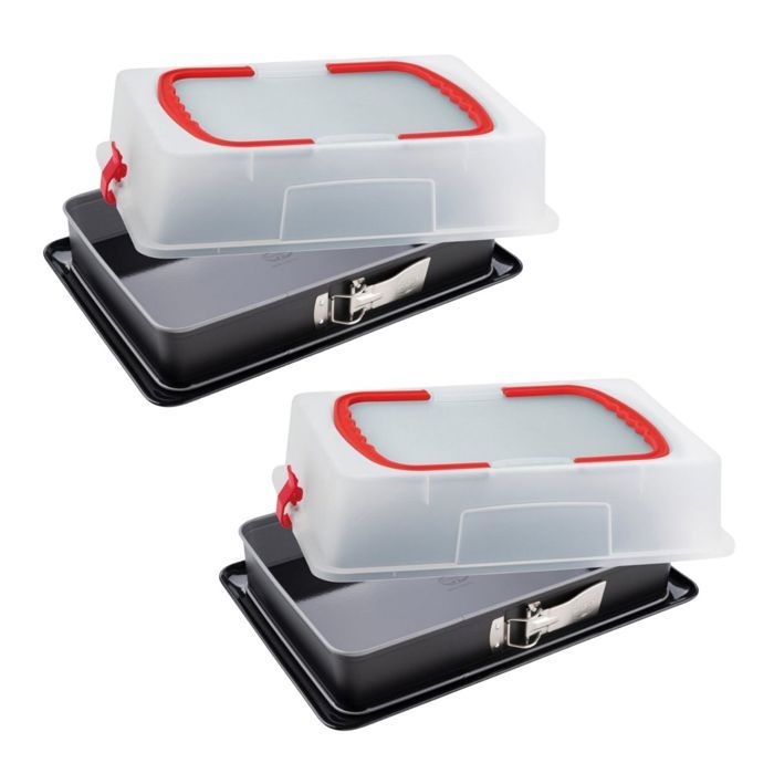 Set Di 2 Tortiere A Cerniera Con Coperchio - Dr Oetker - BacK-Idee Kreativ - 42 X 29 cm