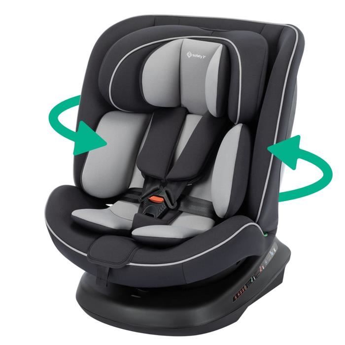 Seggiolino Auto Safety 1st Cosmo I-Safe I-Size, Da 0 A 12 Anni, 40 - 150 Cm, Facile Installazione Della Cintura, Rotazione A 360°, Nero