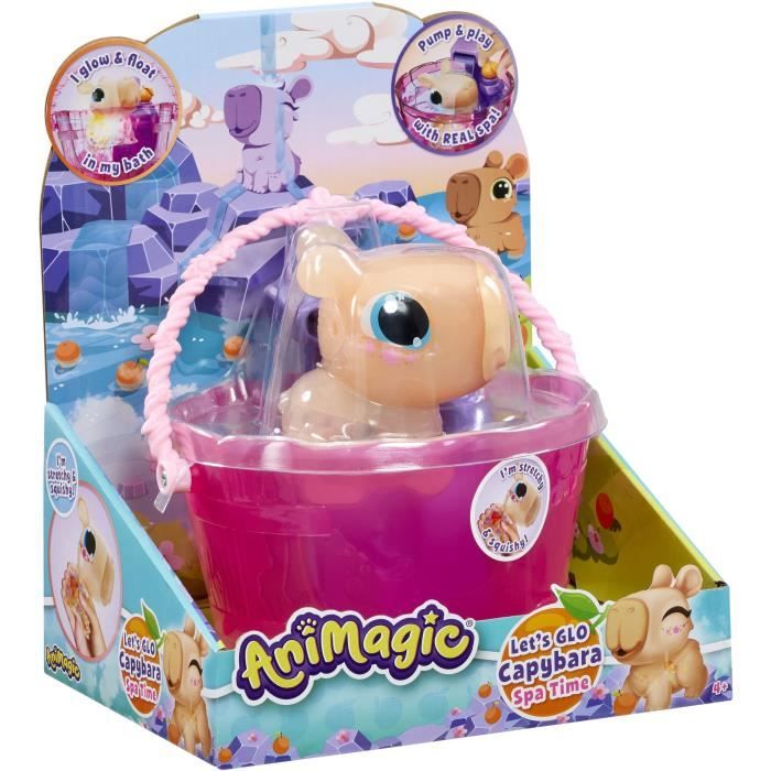 Animagic - Goliath - Let's Glo Capybara Spa Time - Animale Interattivo - Marrone