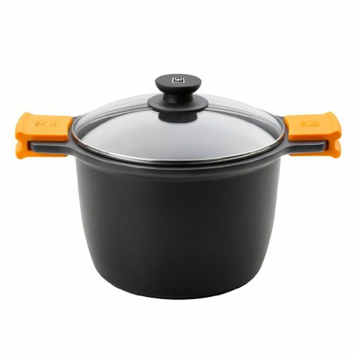 Pentola Con Coperchio Di Vetro Bra A273907 Nero Metallo Alluminio Alluminio Forgiato Alluminio Fuso (1 Unità)