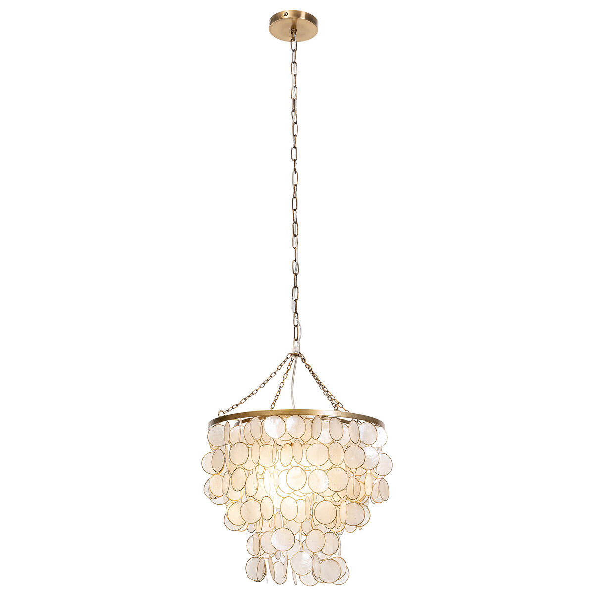 Lampadario Home Esprit Beige Dorato Metallo Madreperla 50 W 40 X 40 X 48 cm