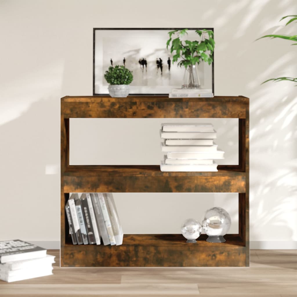 vidaXL Bücherregal/Raumteiler Räuchereiche 80x30x72 cm