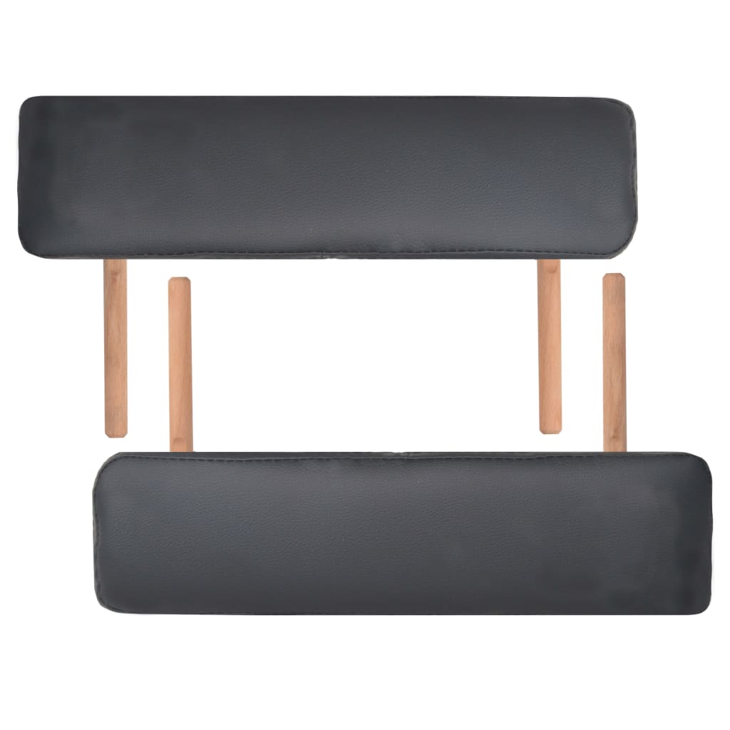 vidaXL Massageliege 2-Zonen mit Hocker Klappbar 10 cm Sitz Schwarz - Image 6