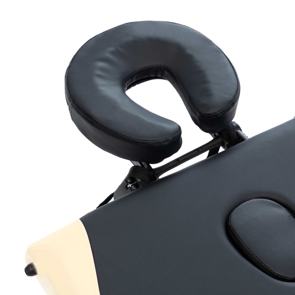 vidaXL Massageliege Klappbar 3-Zonen Aluminiumgestell Schwarz Beige - Image 6