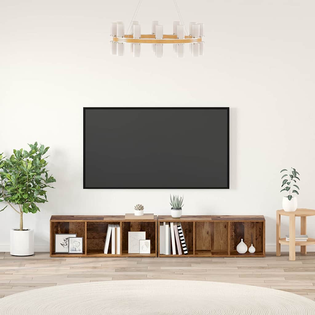 vidaXL Conjunto de mueble de TV 2 pcs Madera envejecida