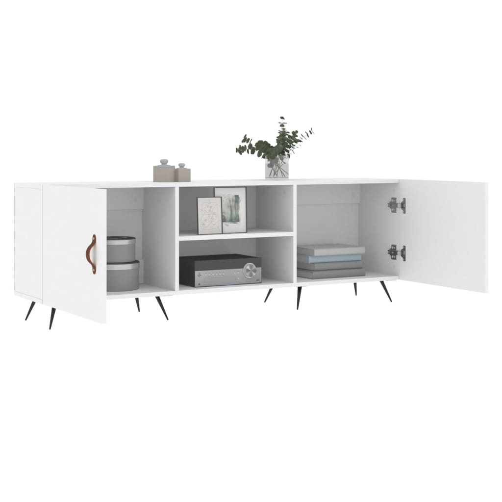 vidaXL Mueble para TV madera de ingeniería blanco 150x30x50 cm - Image 4
