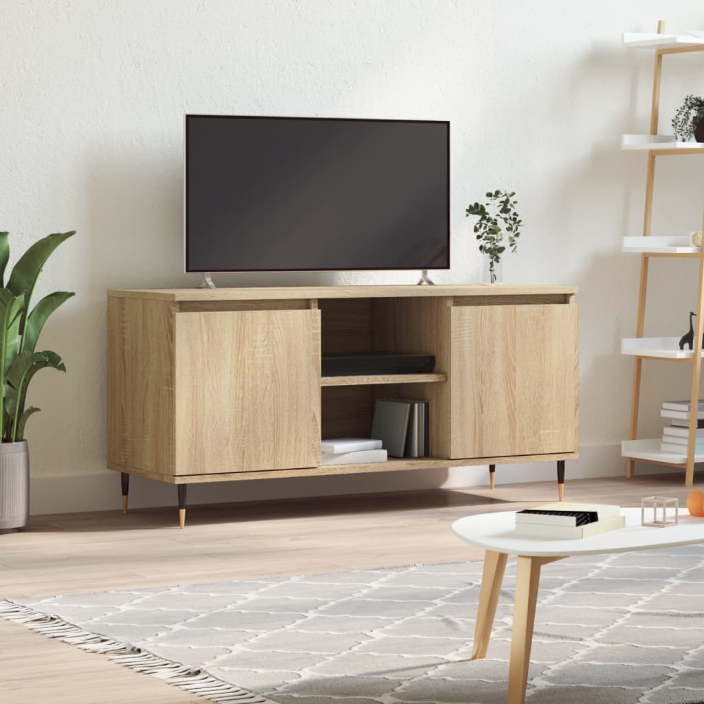 vidaXL Mueble de TV madera de ingeniería roble Sonoma 104x35x50 cm