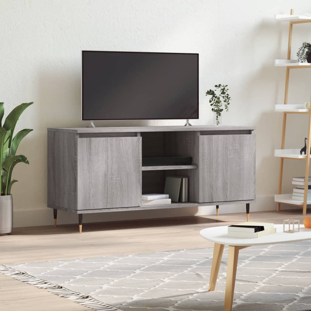 vidaXL Mueble de TV madera de ingeniería gris Sonoma 104x35x50 cm
