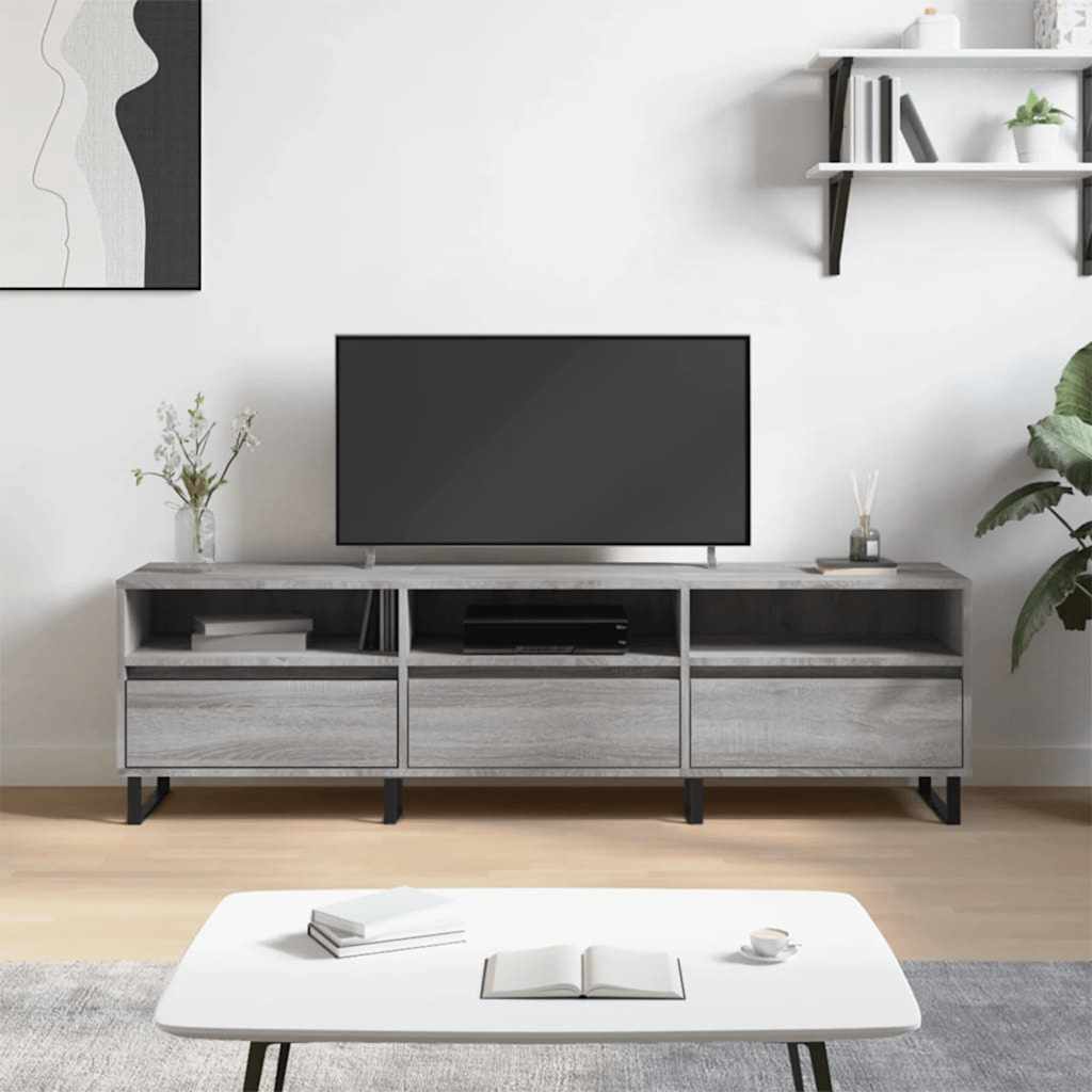 vidaXL Mueble para TV madera contrachapada gris Sonoma 150x30x44,5 cm