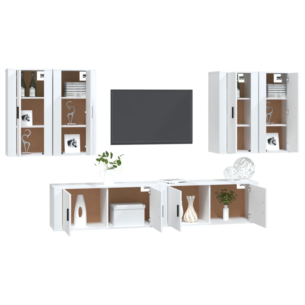 vidaXL Ensemble de meubles TV 6 pcs Blanc Bois d'ingénierie - Image 3