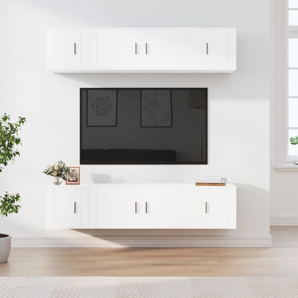vidaXL Ensemble de meubles TV 6 pcs Blanc Bois d'ingénierie