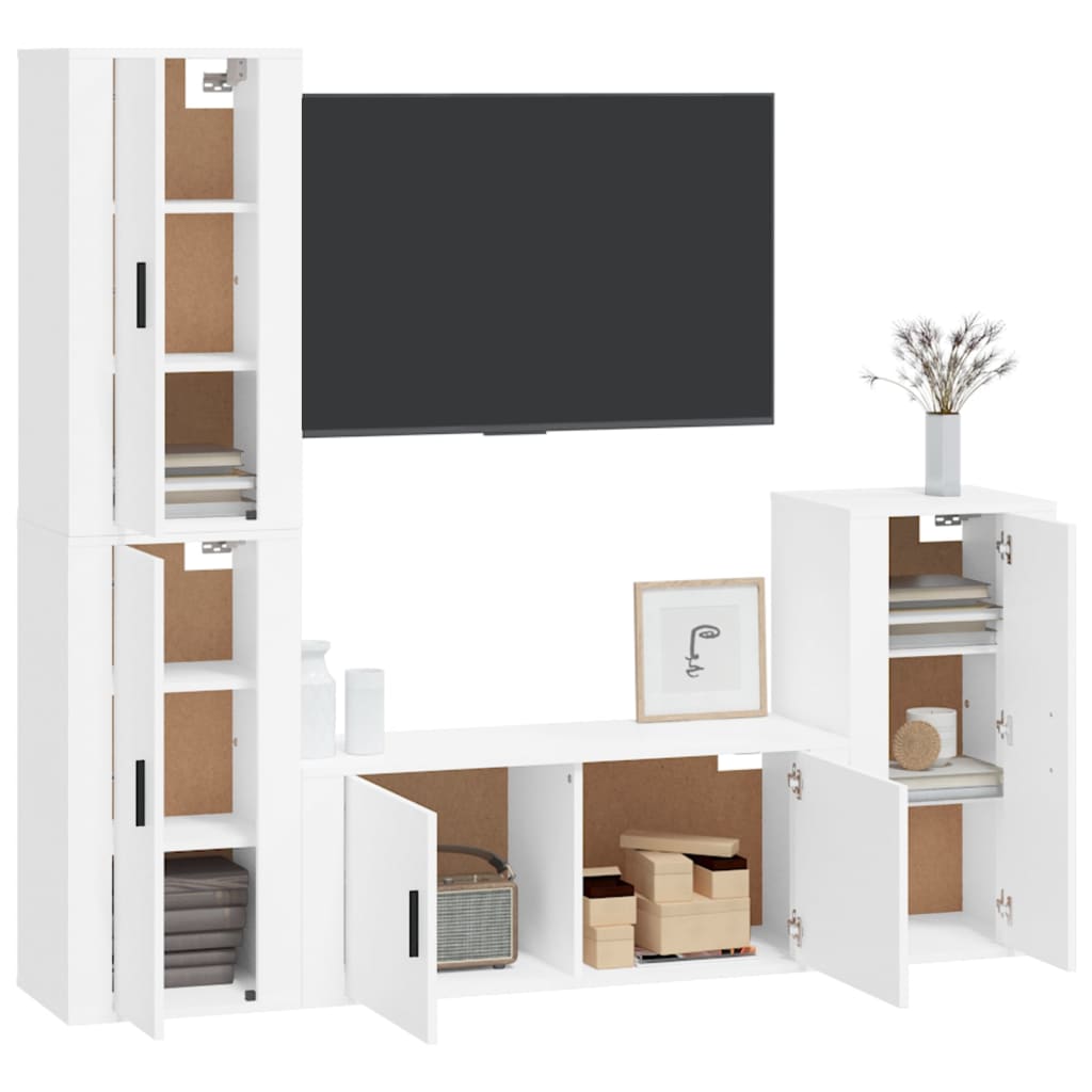 vidaXL Ensemble de meubles TV 4 pcs Blanc Bois d'ingénierie - Image 3