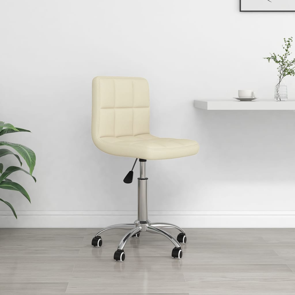vidaXL Chaise pivotante de bureau Crème Tissu