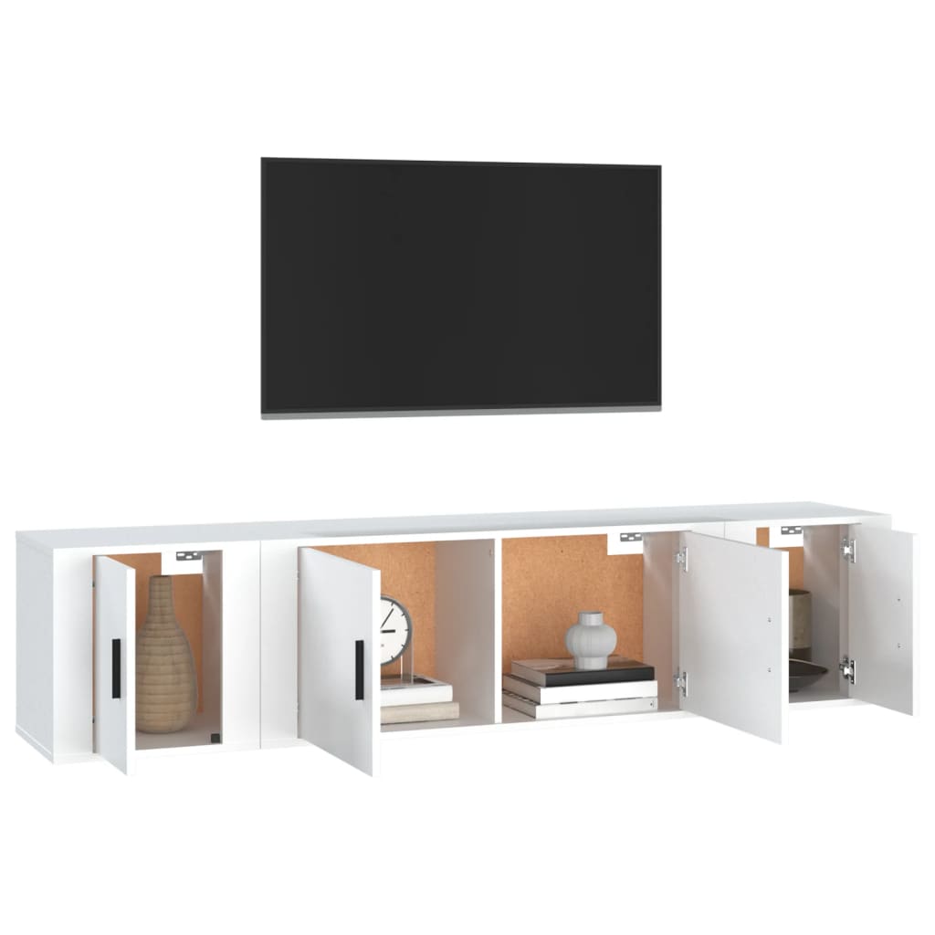 vidaXL Ensemble de meubles TV 3 pcs Blanc Bois d'ingénierie - Image 3