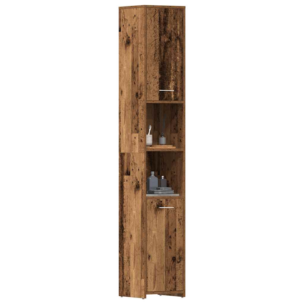 vidaXL Armoire salle de bain vieux bois 30x30x183,5 cm bois ingénierie