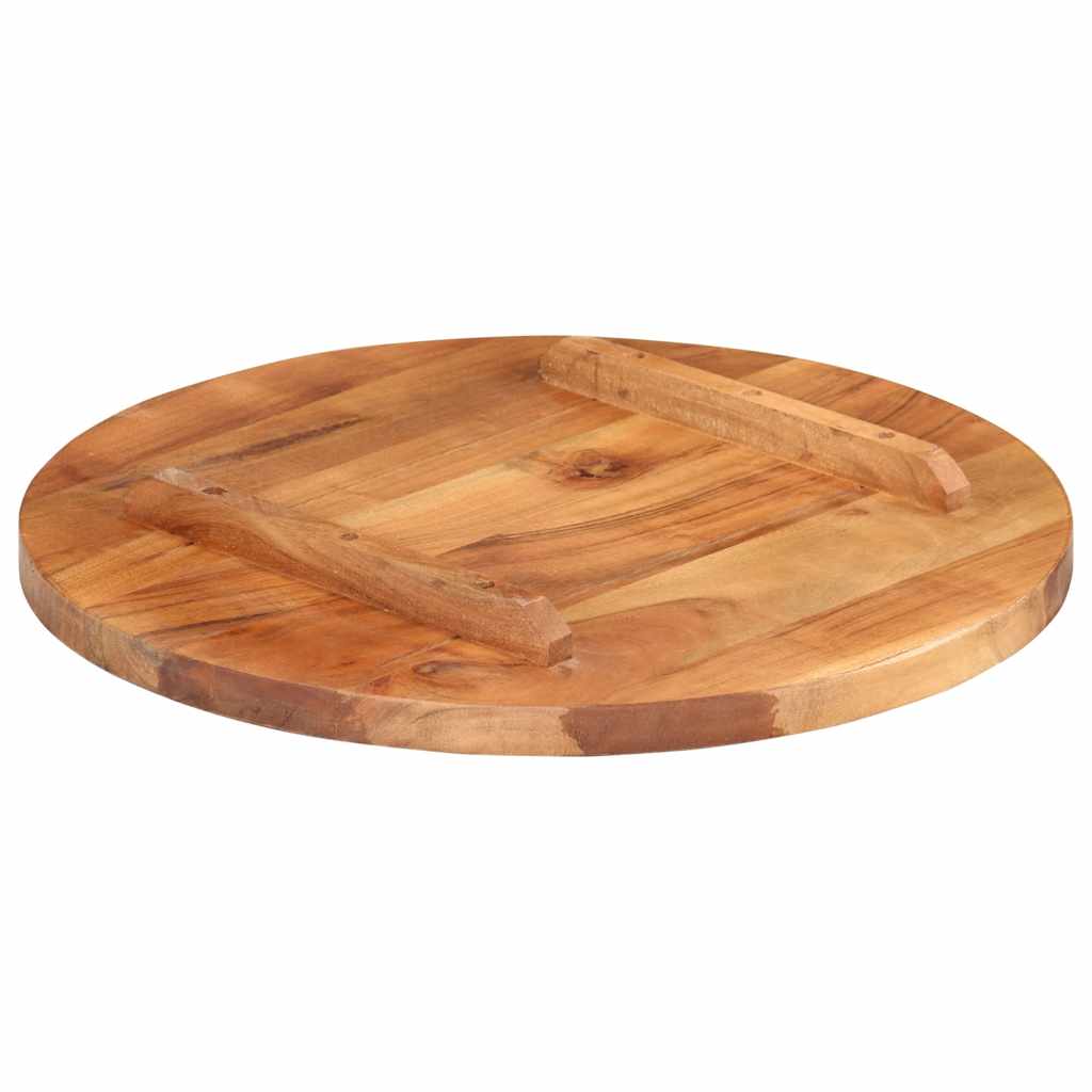 vidaXL Tablero de mesa redonda madera maciza de acacia 25-27 mm 50 cm - Image 3