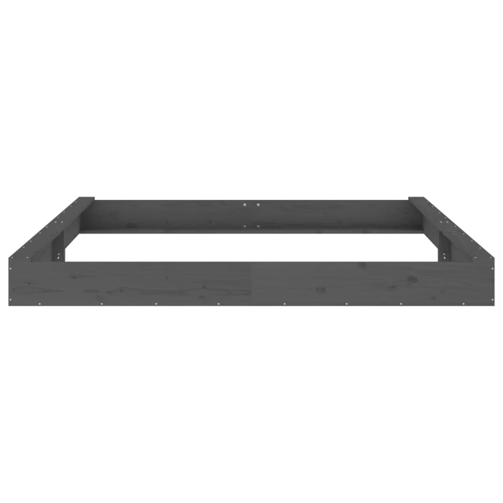 vidaXL Arenero con asientos cuadrado madera maciza de pino gris - Image 5