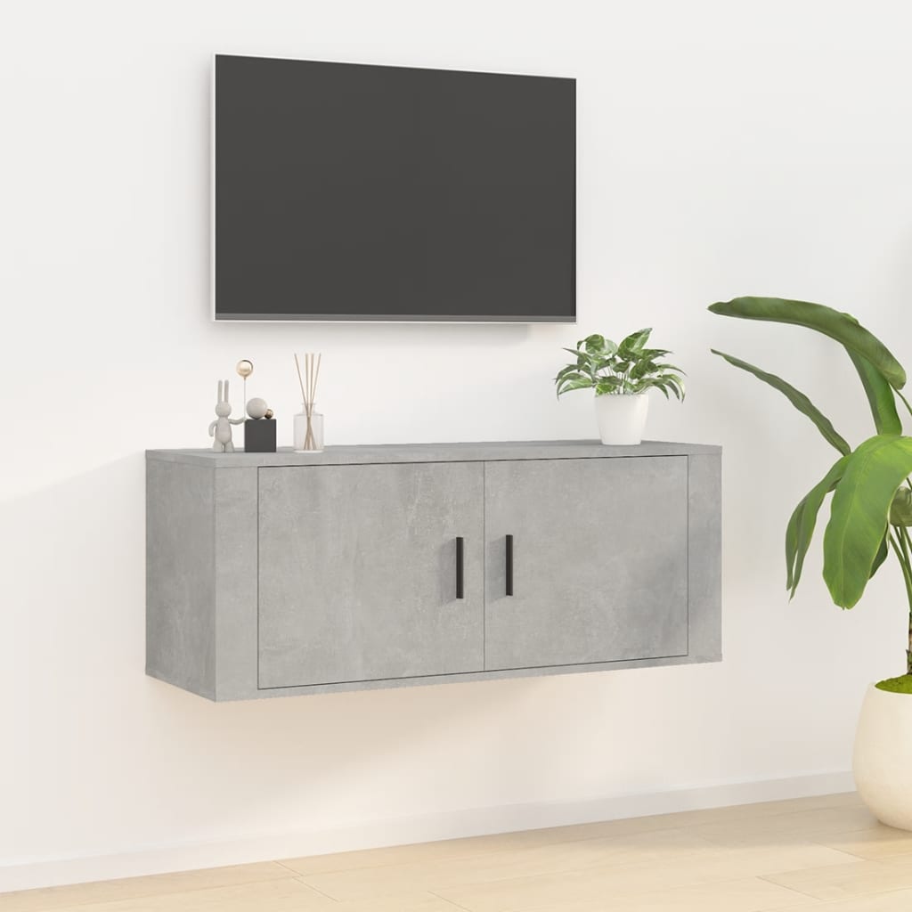 vidaXL Mueble para TV de pared gris hormigón 100x34,5x40 cm