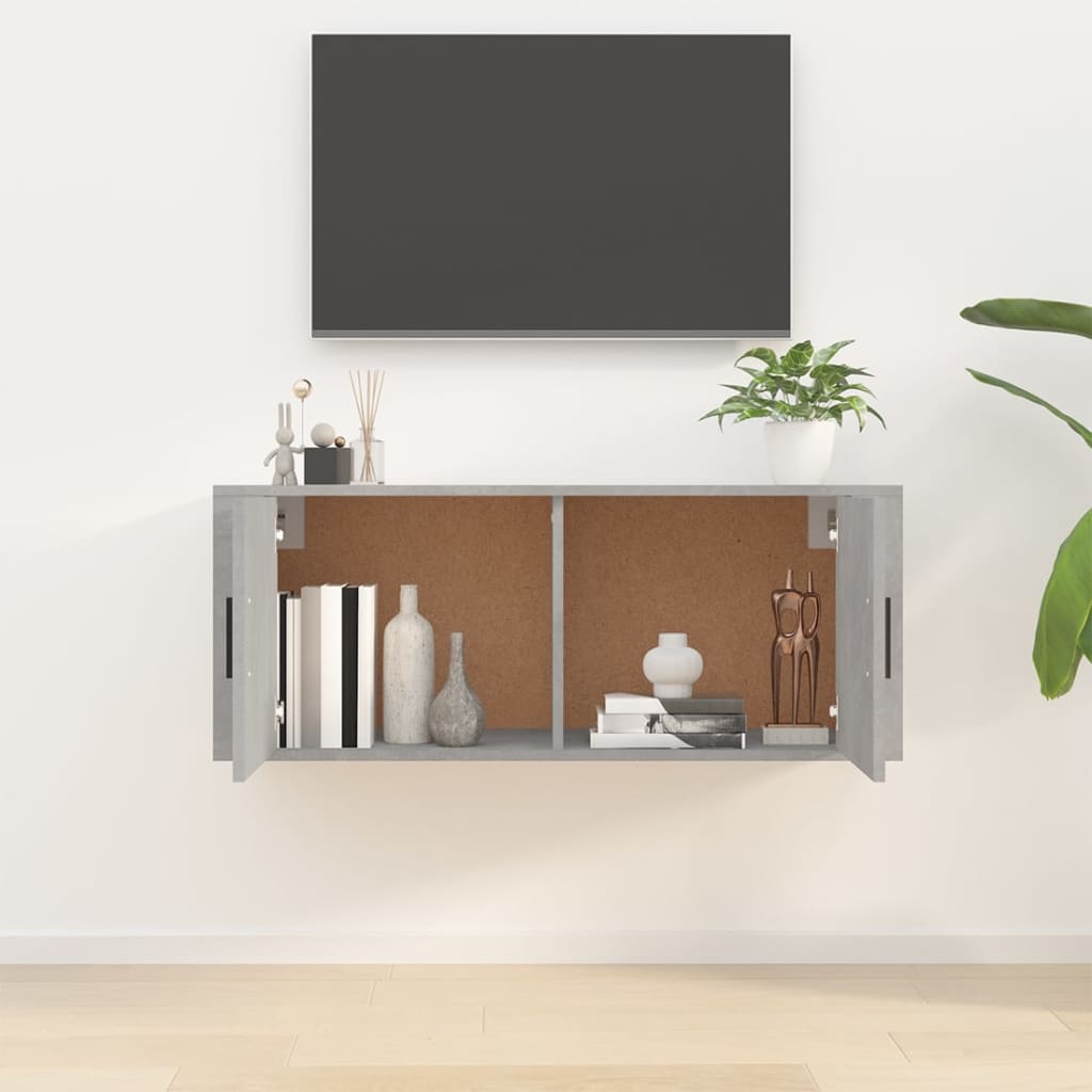 vidaXL Mueble para TV de pared gris hormigón 100x34,5x40 cm - Image 3