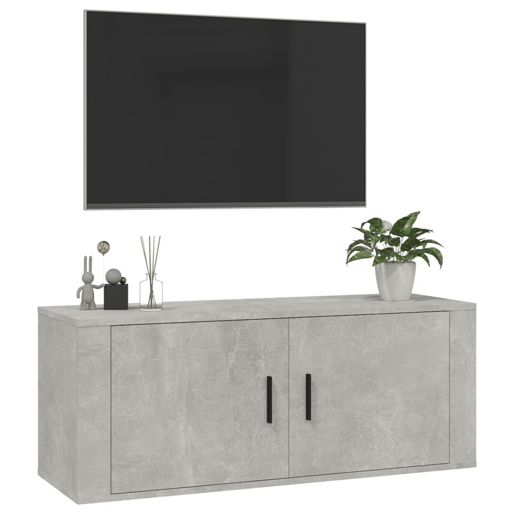 vidaXL Mueble para TV de pared gris hormigón 100x34,5x40 cm - Image 4