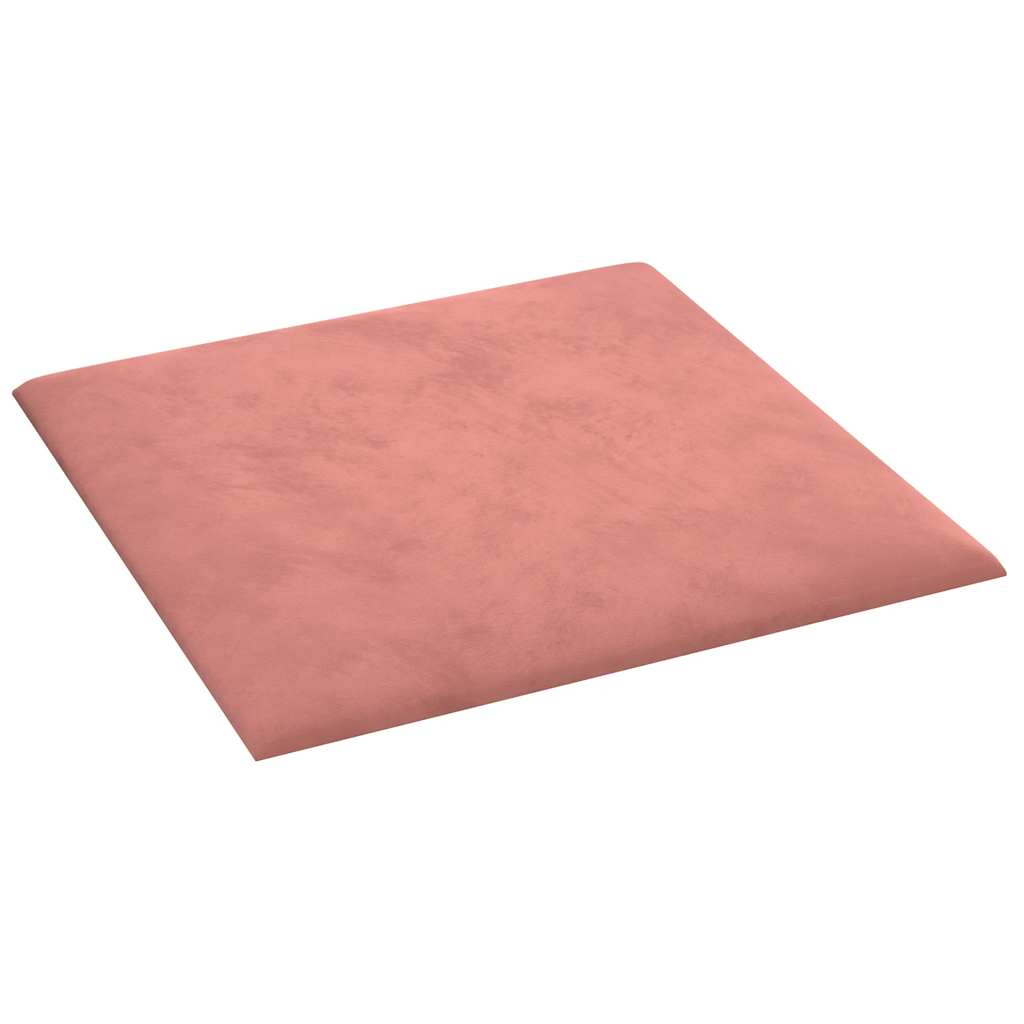 vidaXL Wandpaneele 12 Stk. Rosa 30x30 cm Samt 1,08 m² - Image 4