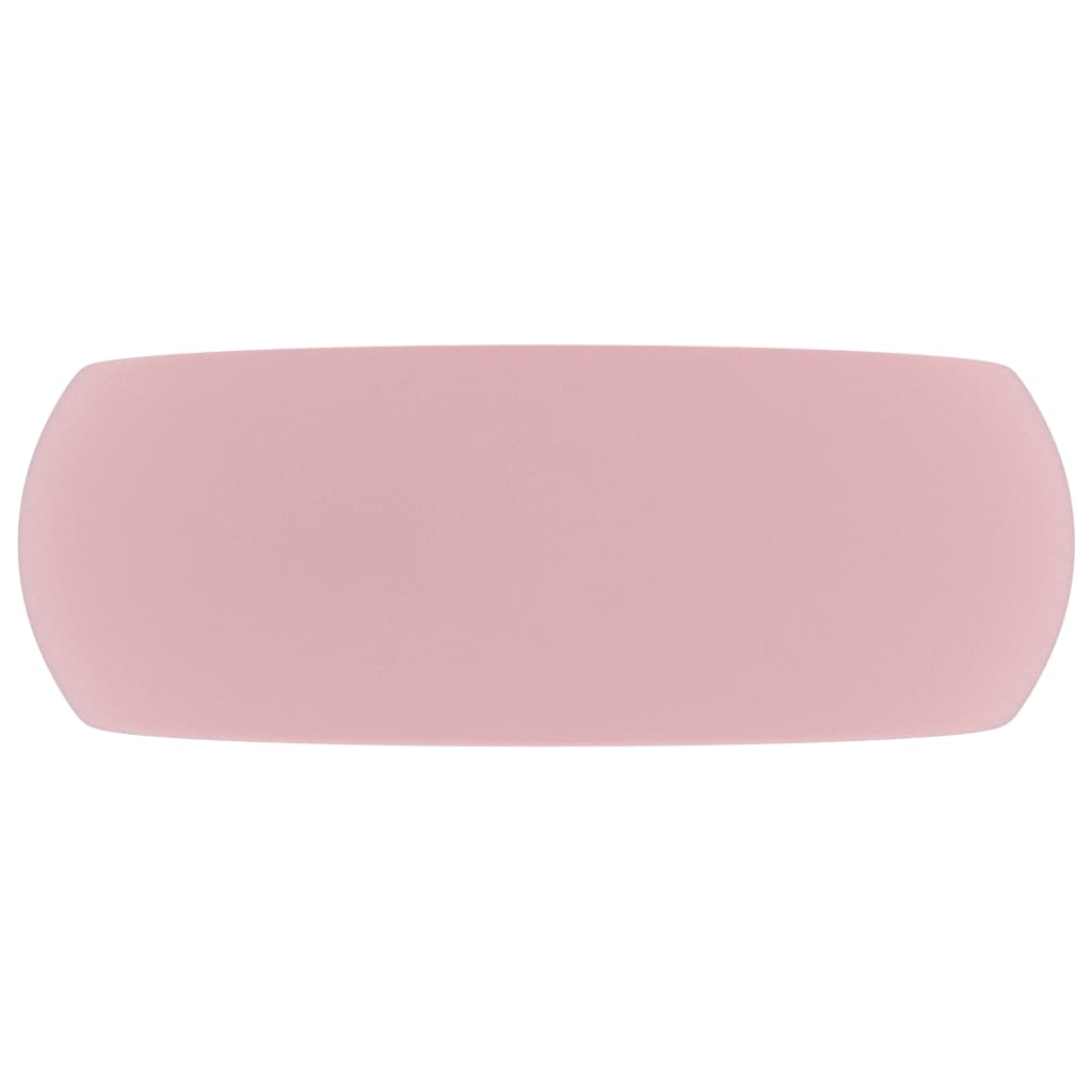 vidaXL Luxuriöses Waschbecken Rund Matt Rosa 40x15 cm Keramik - Image 4