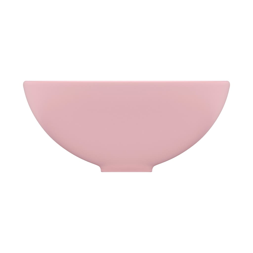 vidaXL Luxus-Waschbecken Rund Matt Rosa 32,5x14 cm Keramik - Image 4