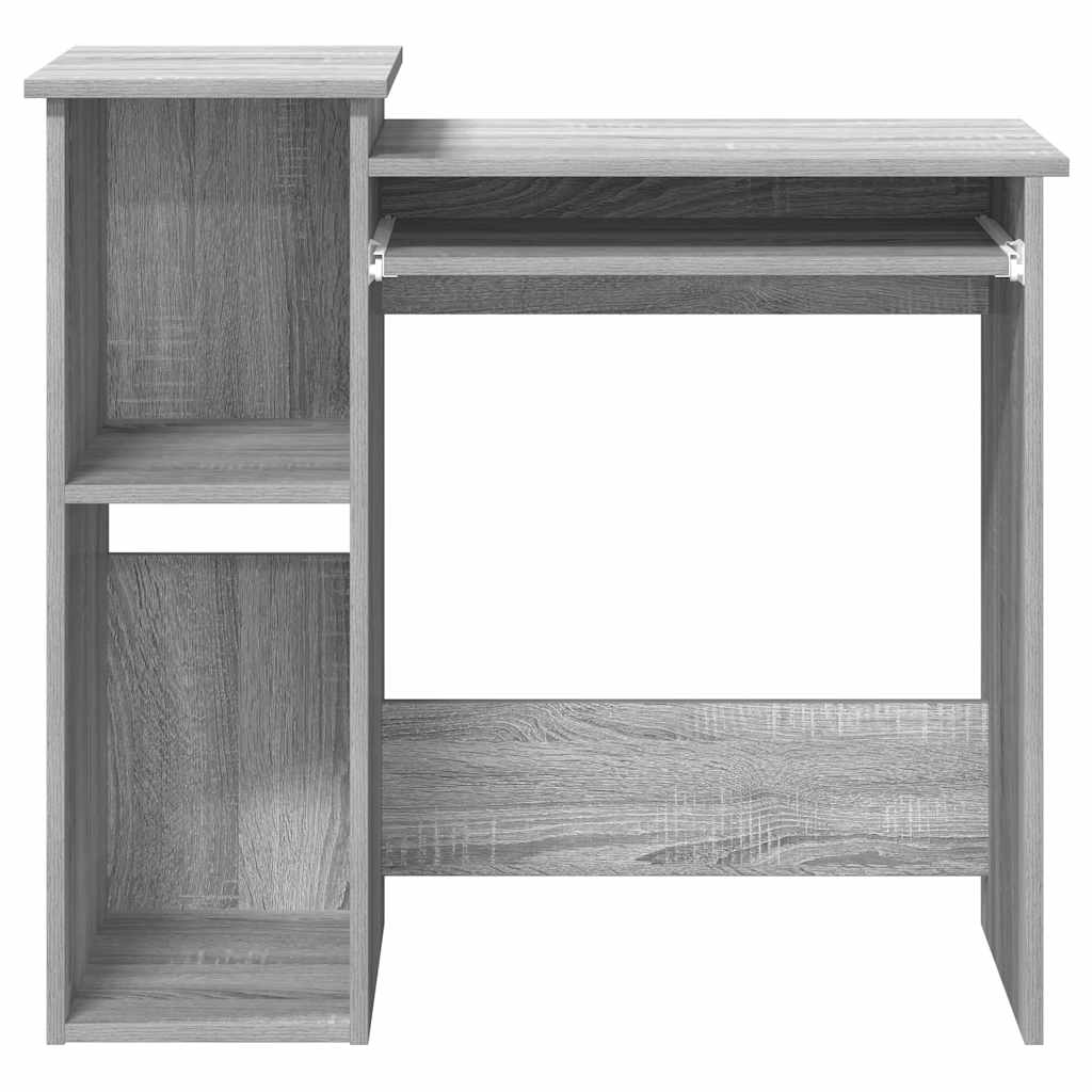 vidaXL Schreibtisch mit Regal Grau Sonoma 84x40x78 cm Holzwerkstoff - Image 5