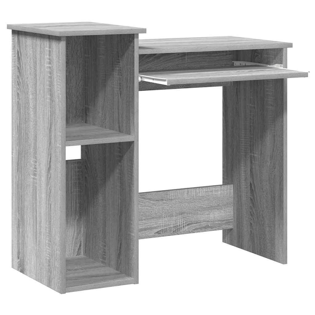 vidaXL Schreibtisch mit Regal Grau Sonoma 84x40x78 cm Holzwerkstoff - Image 4
