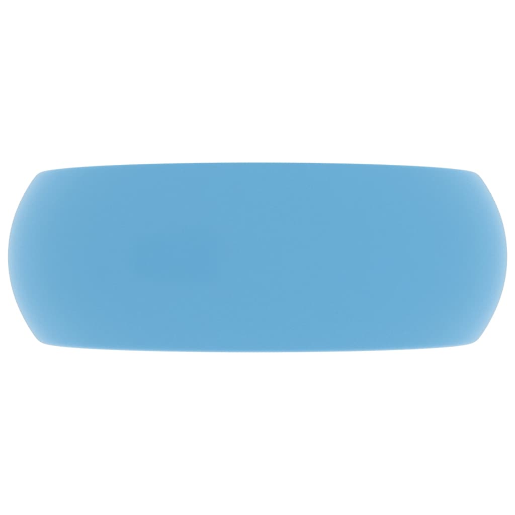 vidaXL Luxuriöses Waschbecken Rund Matt Hellblau 40x15 cm Keramik - Image 4