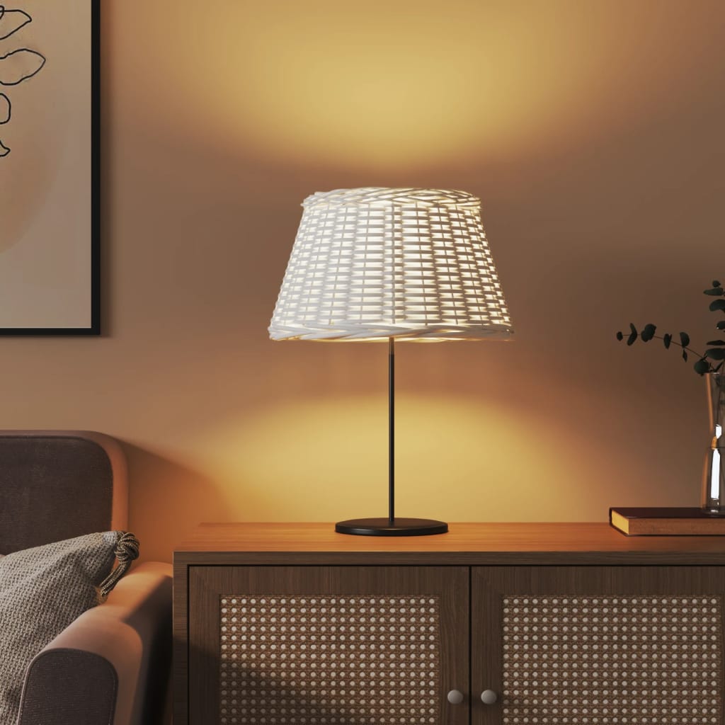 vidaXL Abat-jour blanc Ø50x30 cm osier - Image 3