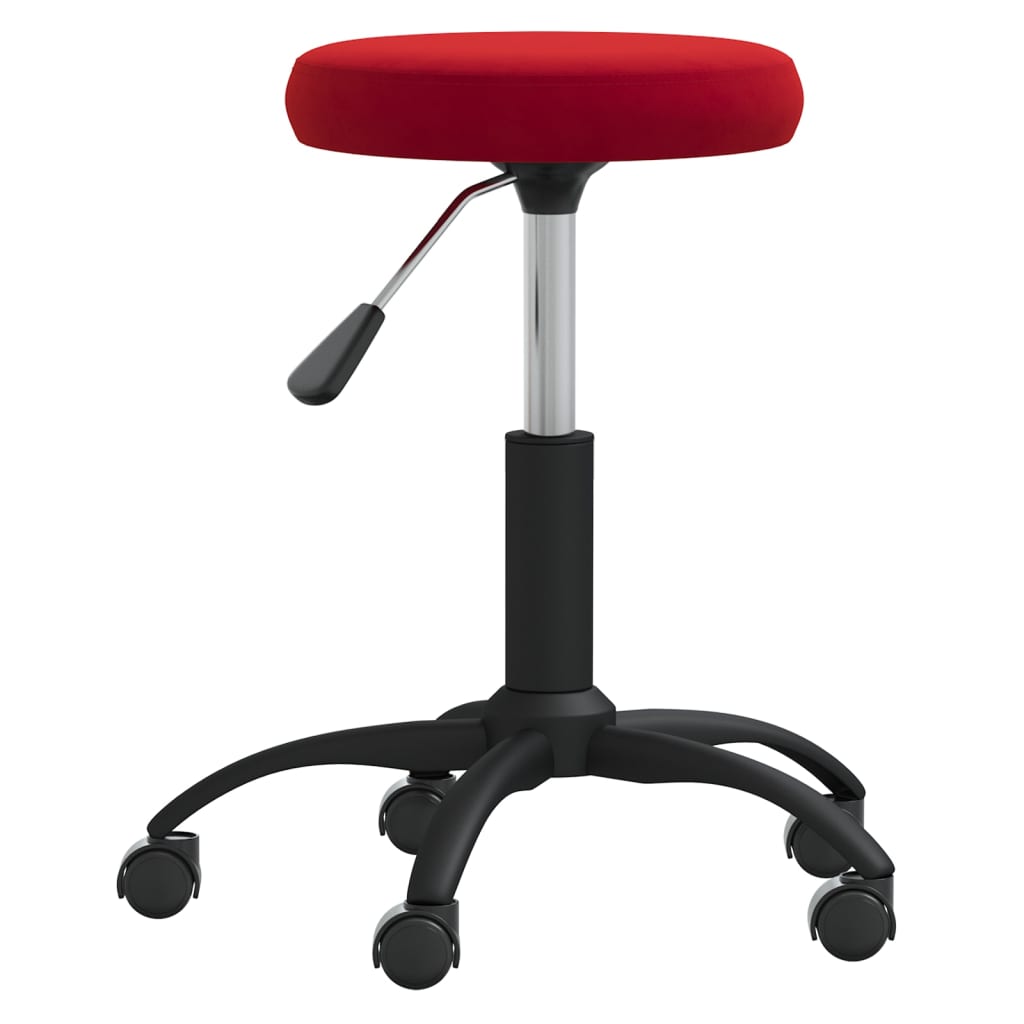 vidaXL Chaise pivotante de bureau Rouge bordeaux Velours - Image 3