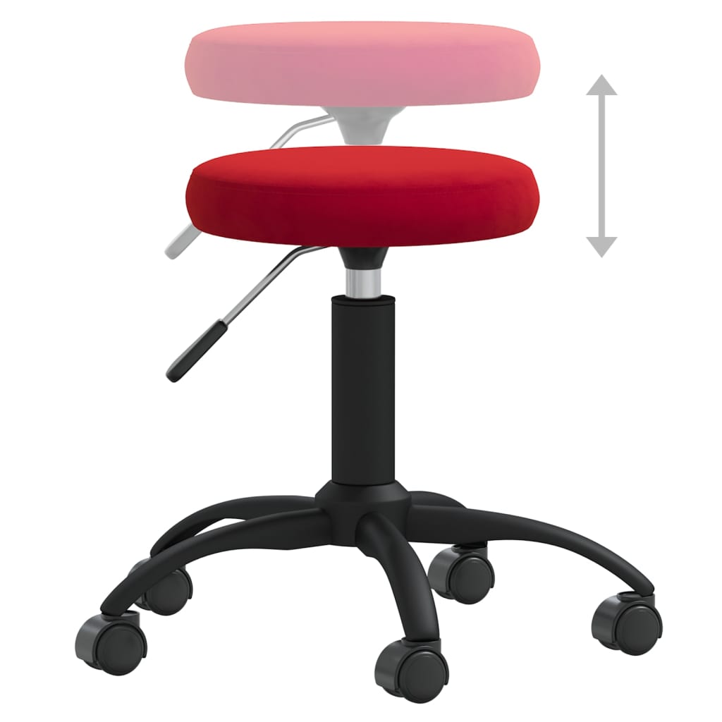 vidaXL Chaise pivotante de bureau Rouge bordeaux Velours - Image 6
