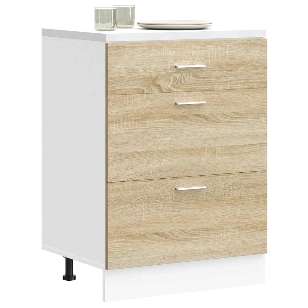 vidaXL Mueble bajo de cocina "Lyon" de roble Sonoma de madera de ingeniería