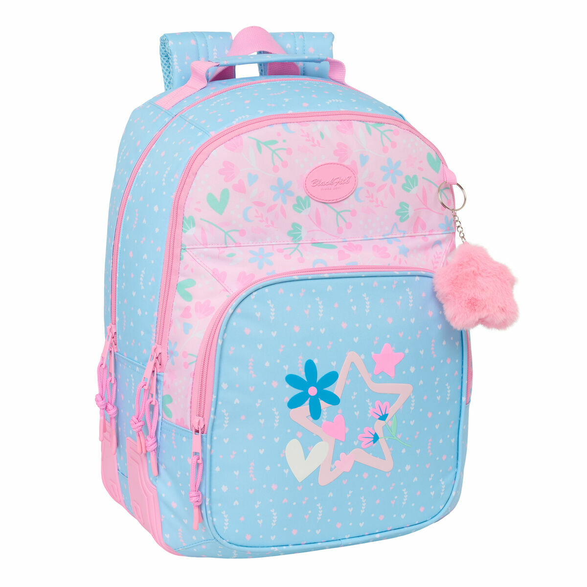 Zaino Scuola BlackFit8 Smile Azzurro Rosa 32 x 42 x 15 cm - Image 3