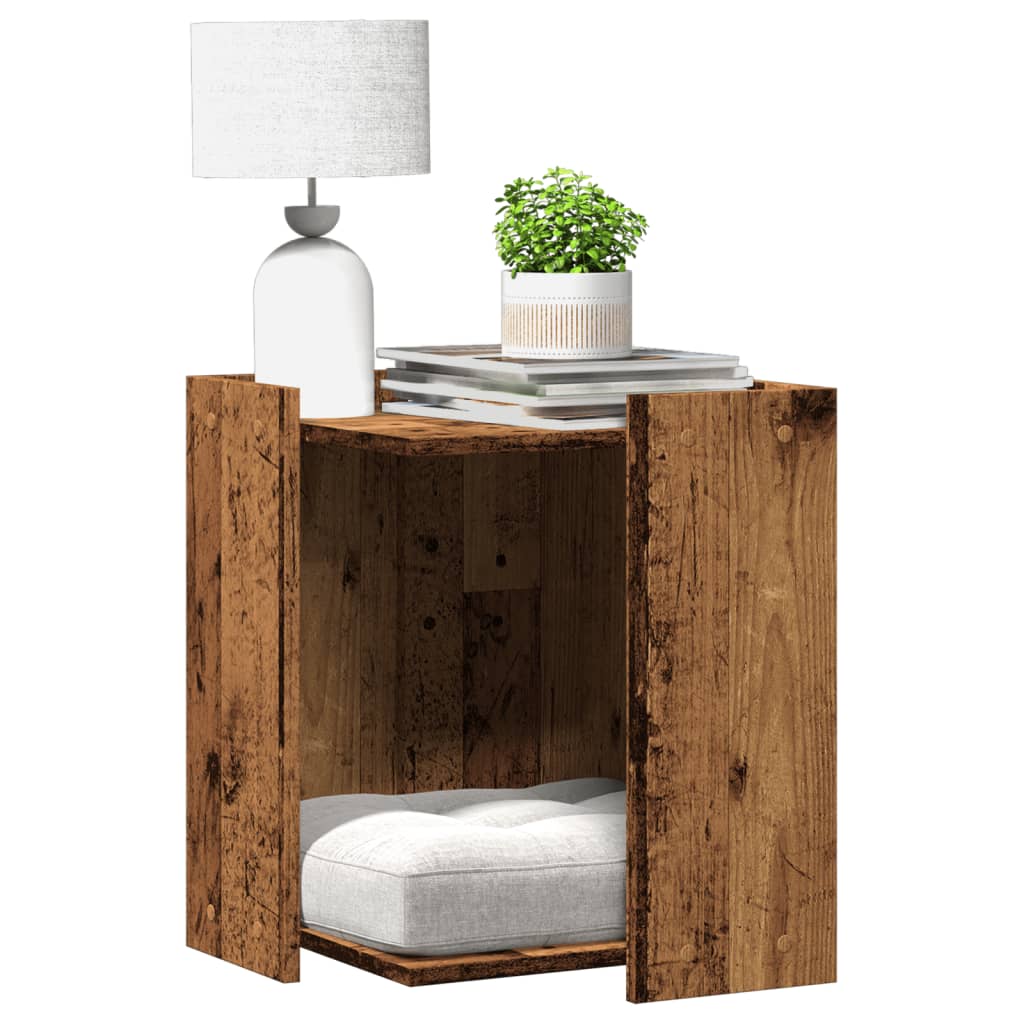 vidaXL Meuble de bac à litière pour chat vieux bois bois d'ingénierie