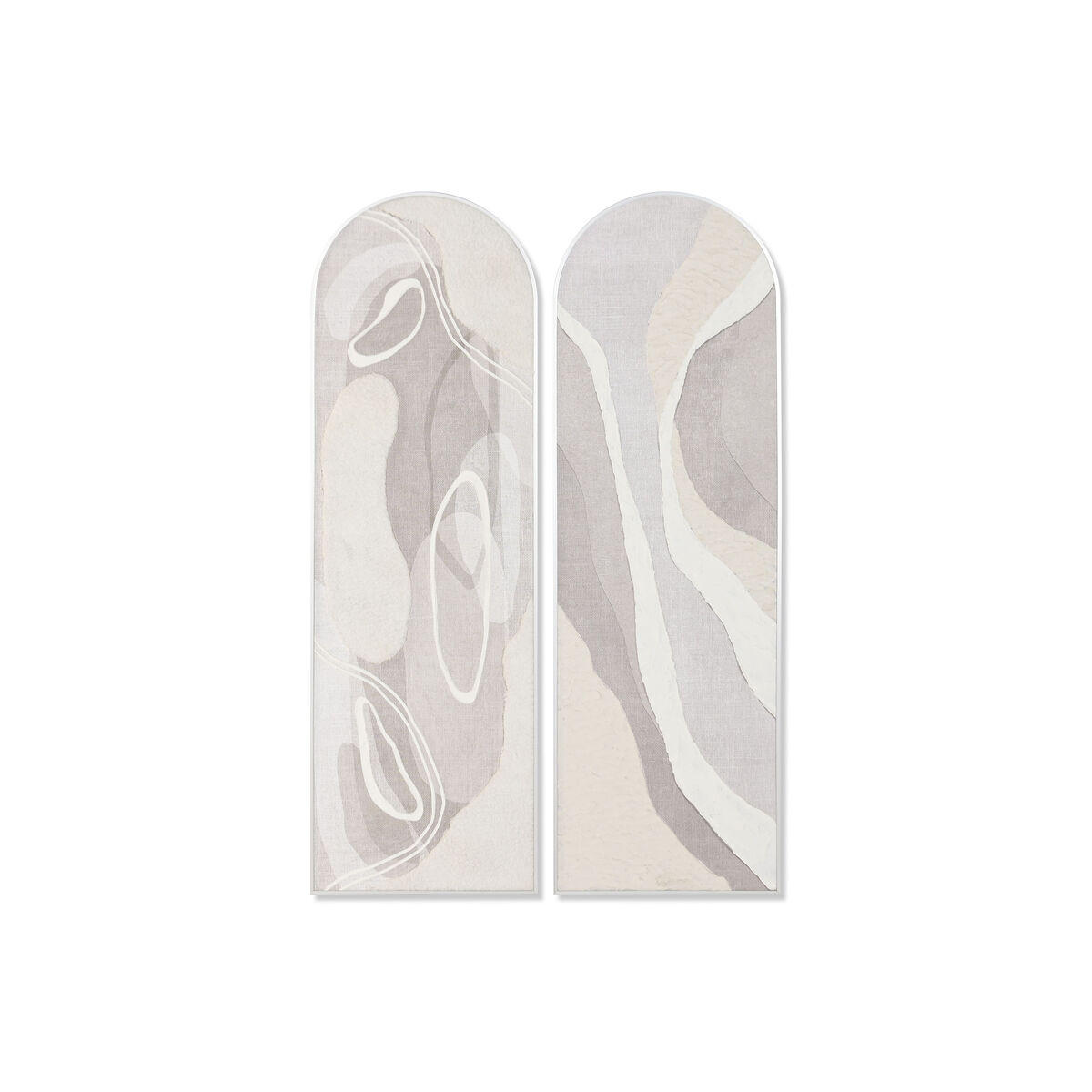 Tela Home ESPRIT Bianco Beige Astratto Città 52 X 4 X 167 CM 53 X 4 X 168 CM (2 Unità)