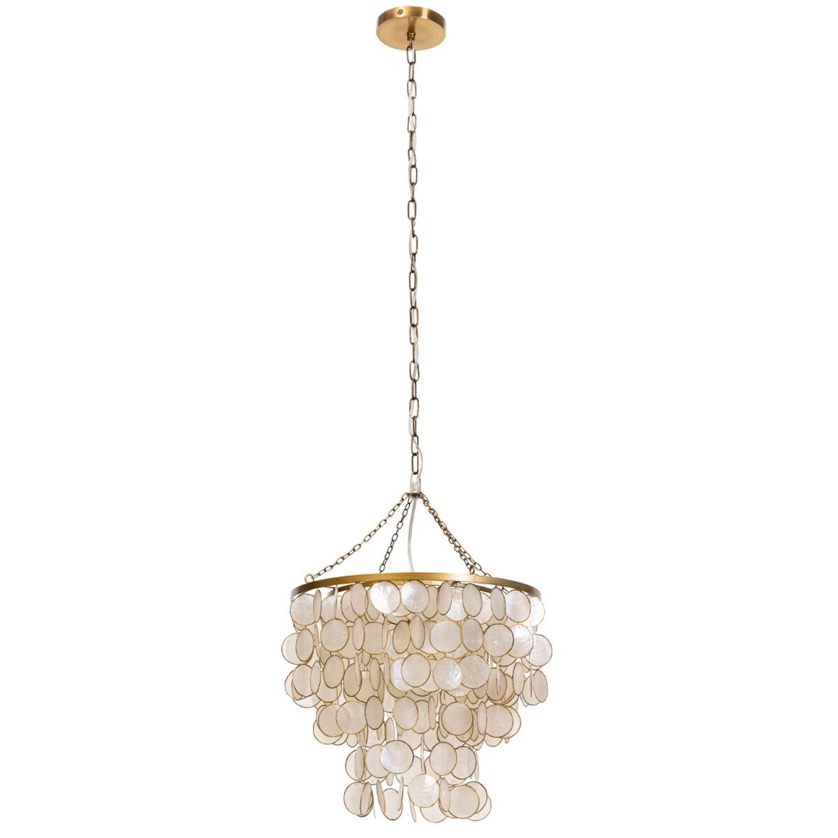 Lampadario Home ESPRIT Beige Dorato Metallo Madreperla 50 W 40 x 40 x 48 cm - Image 3