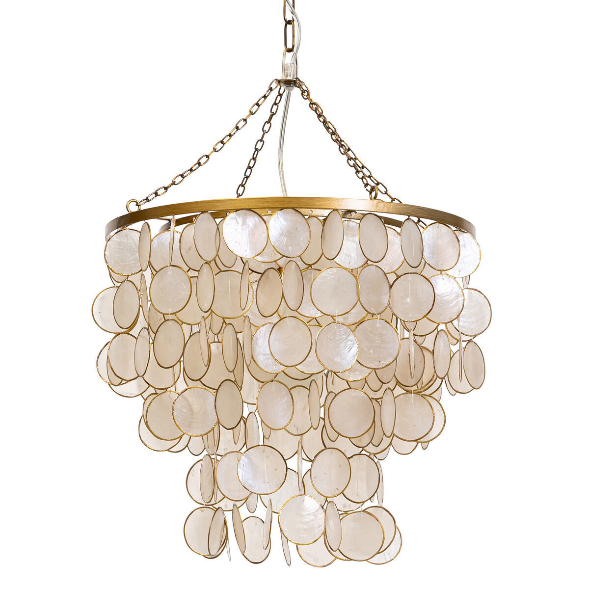 Lampadario Home ESPRIT Beige Dorato Metallo Madreperla 50 W 40 x 40 x 48 cm - Image 4