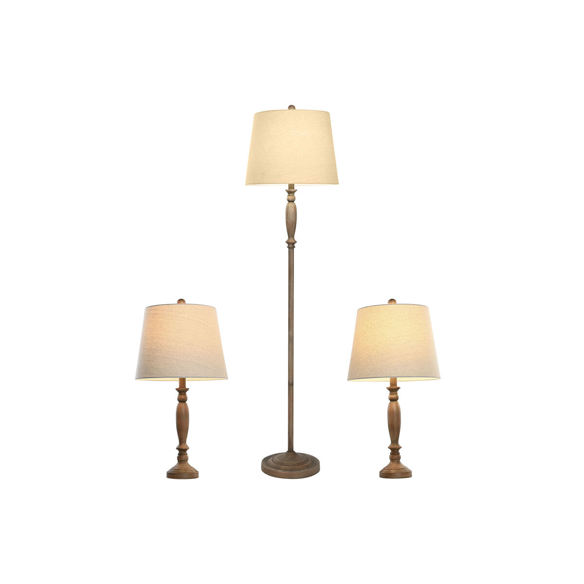 Lampada da Terra Home ESPRIT Marrone Crema 50 W 220 V 38 x 38 x 150 cm (3 Pezzi)