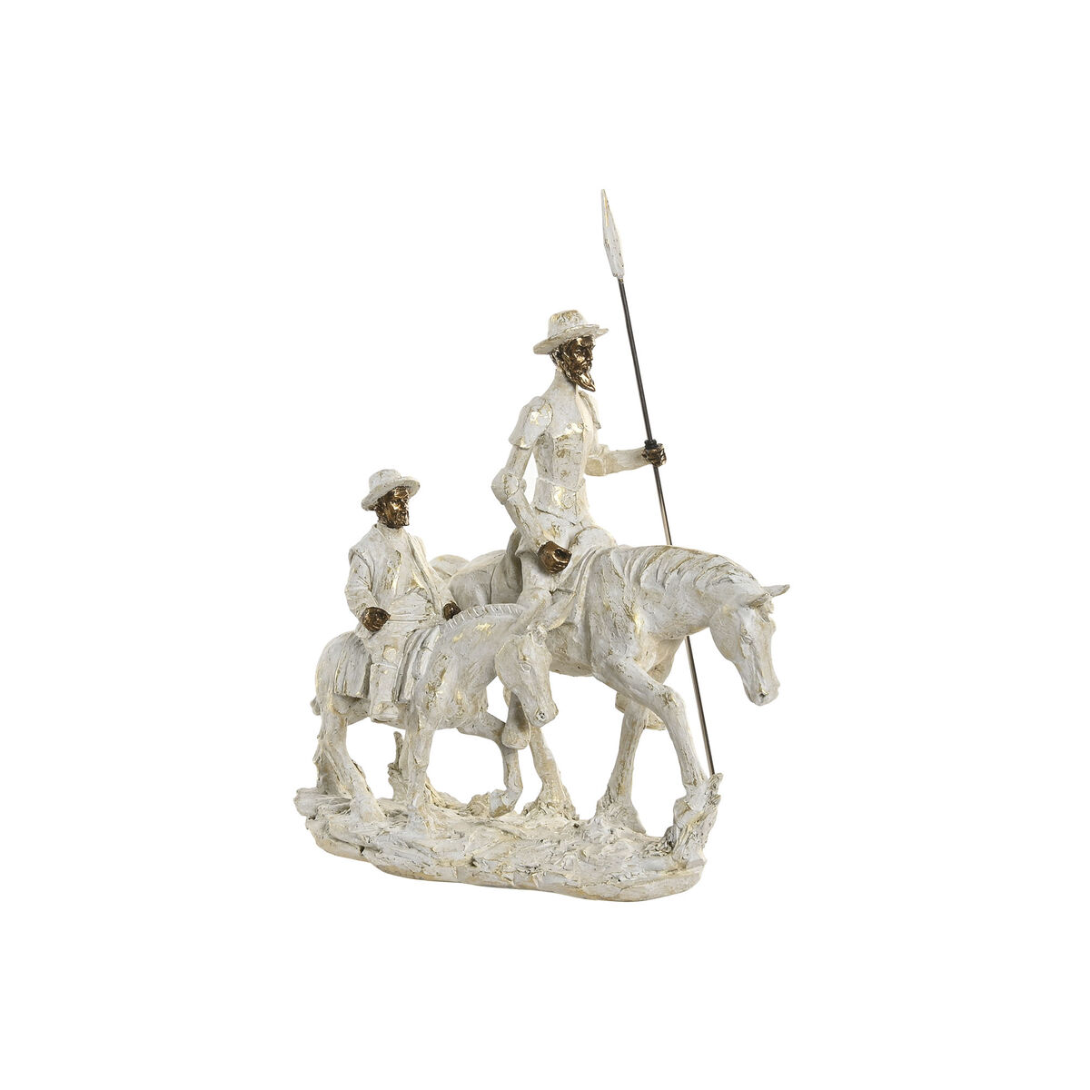 Statua Decorativa Home ESPRIT Bianco Dorato 28,5 X 13 X 33 CM