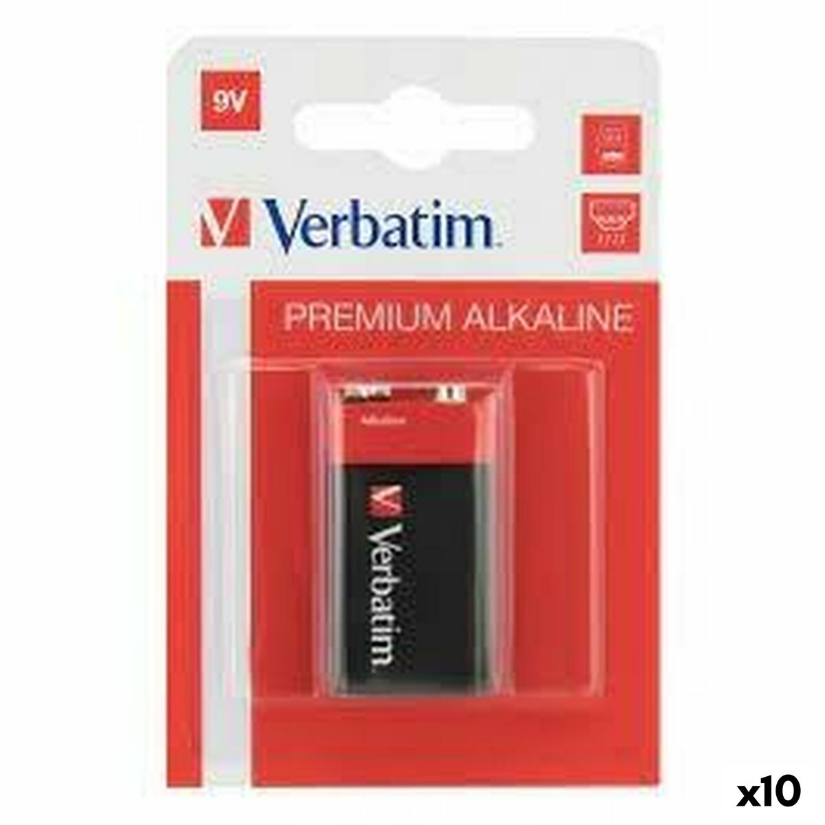 Batteria Alcalina Verbatim 9 V 6LR61 (10 Unità)