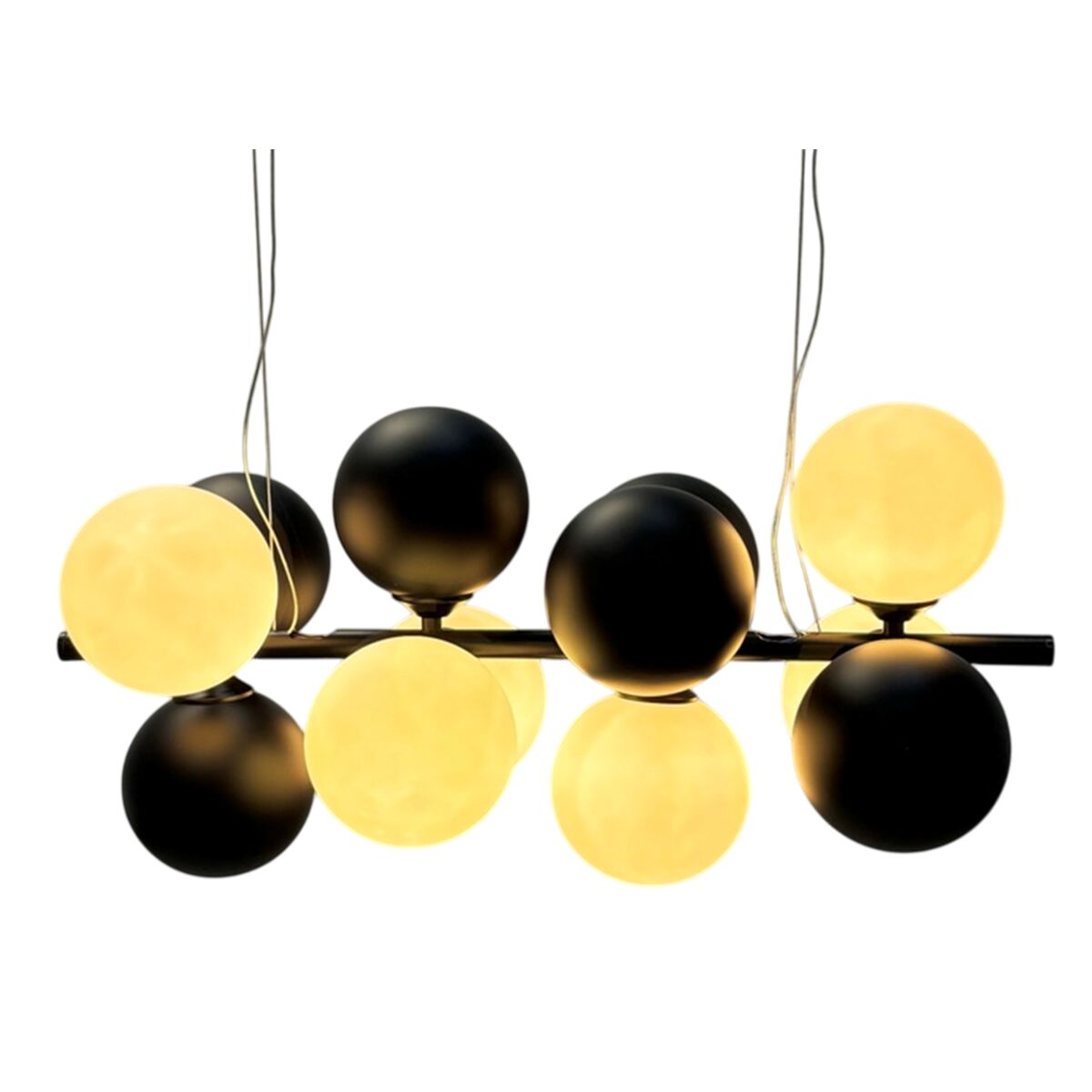 Lampadario Home ESPRIT Bianco Nero - Image 3