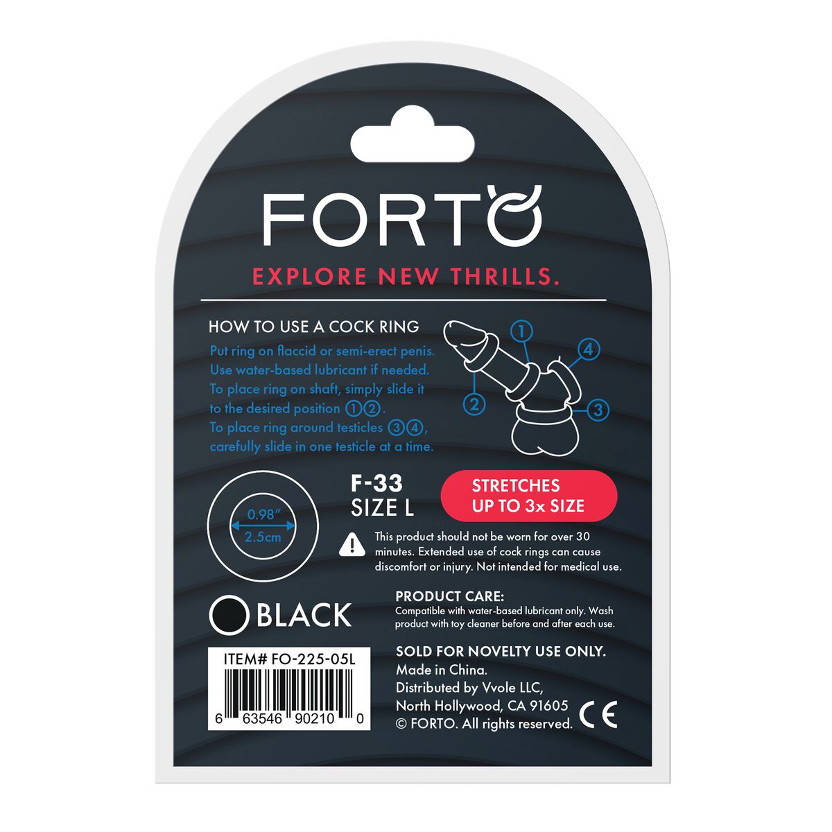 Anelli Fallici Forto Nero L (L) Ø 25 mm - Image 5