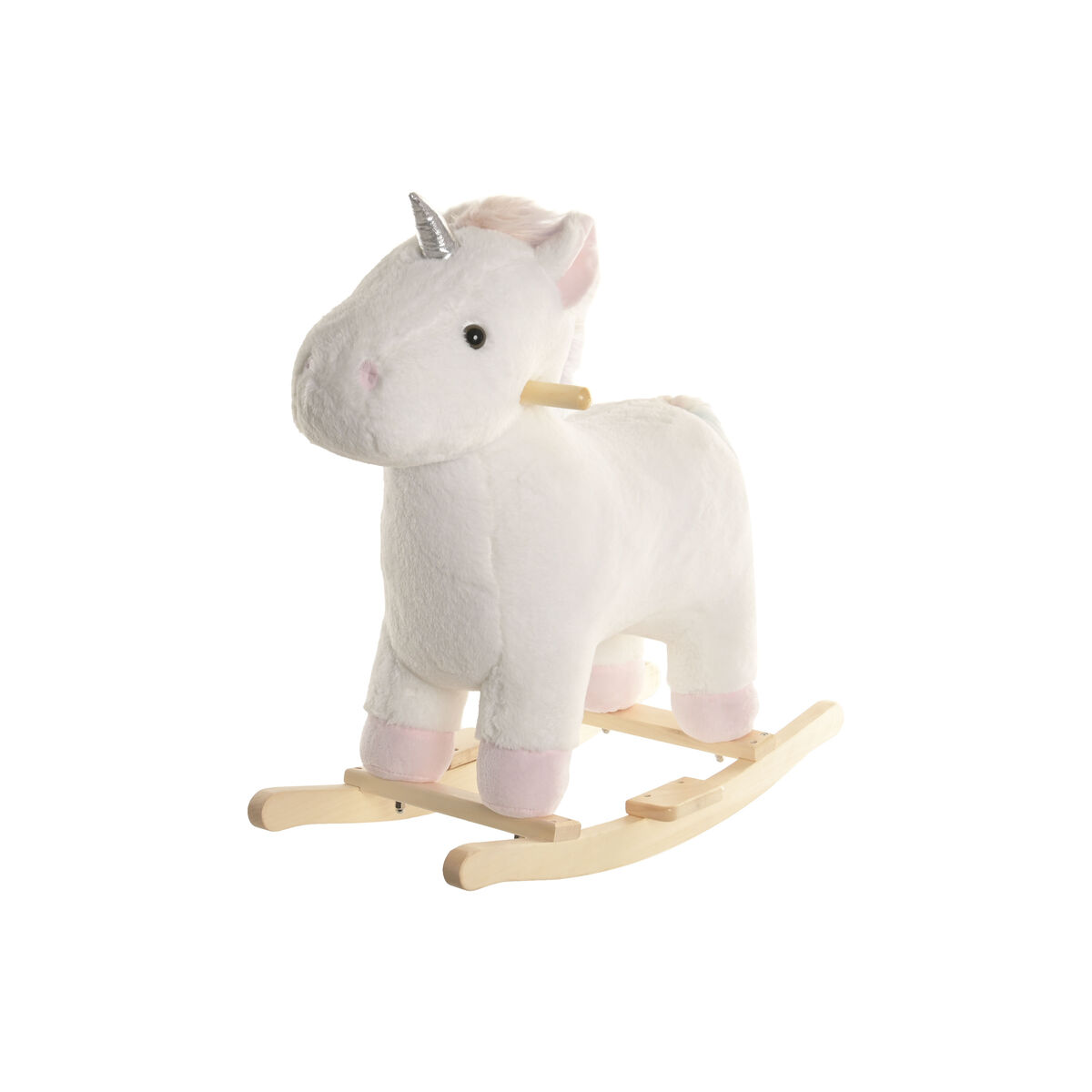 Sedia a Dondolo Home ESPRIT Bianco Naturale Unicorno